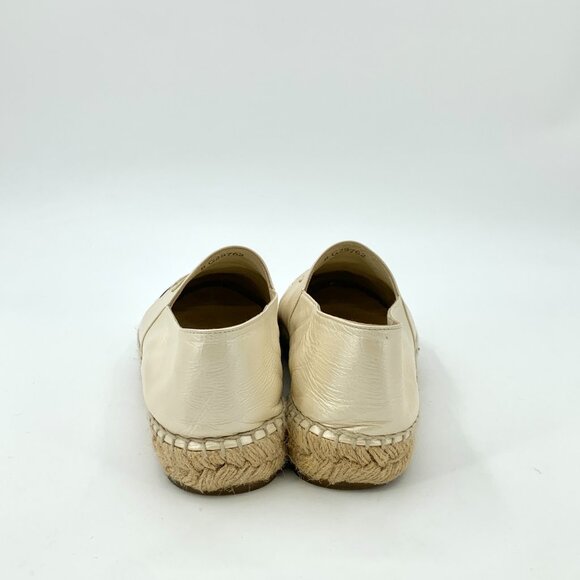 H12169 Chanel Size 38 Colorblock Round Toe Braided Slip-On Fisherman Shoes Pleat - Picture 4 of 9